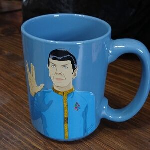 Blue Ceramic Mug with Character Design